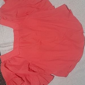 Woman's Terra Sky 14W Orange/Coral Bohemian Blouse